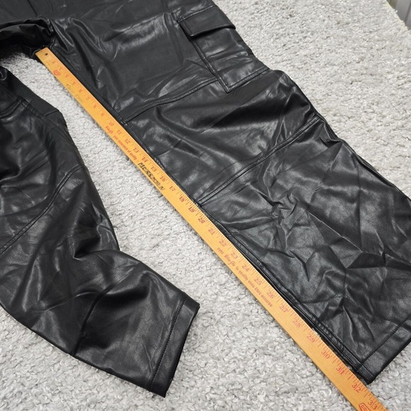 Abercrombie Fitch Pants Womens 37/24L Black 90s Relaxed‎ Jean High Waist Vegan - Picture 11 of 13